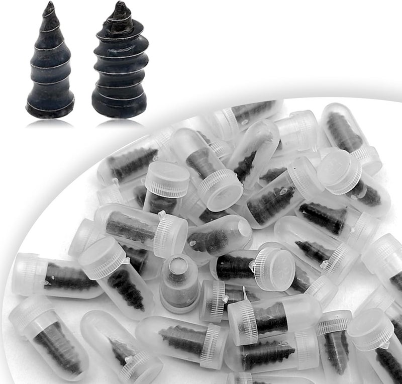 LTDCVTR Tire Repair Rubber Nail, Spiral Rubber Nails & Screw Plugs Tire Repair Kit Self-Service Vacuum Tire Puncture Repair Tool for Car, Motorcycle, Truck, Tractor, Jp -Reliable Tire Repair (100Pcs) - Image 1